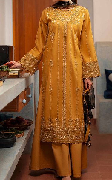 Nishat Mustard Lawn Suit | Pakistani Lawn Dress in USA- Image 2
