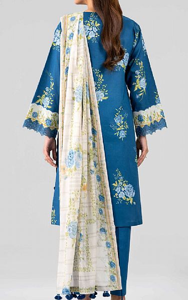 Nishat Denim Blue Lawn Suit | Pakistani Lawn Dress in USA- Image 2