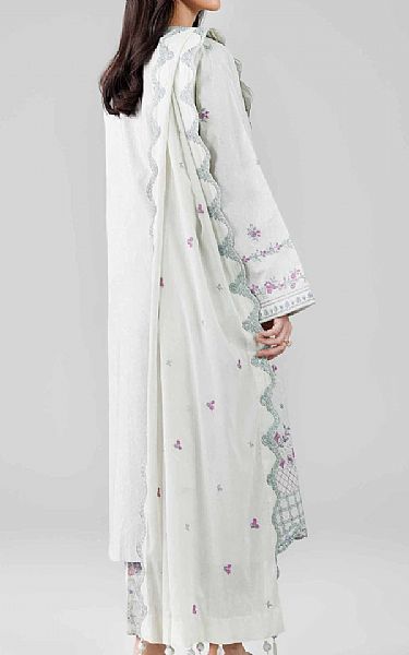Nishat Light Grey Lawn Suit | Pakistani Lawn Dress in USA- Image 2