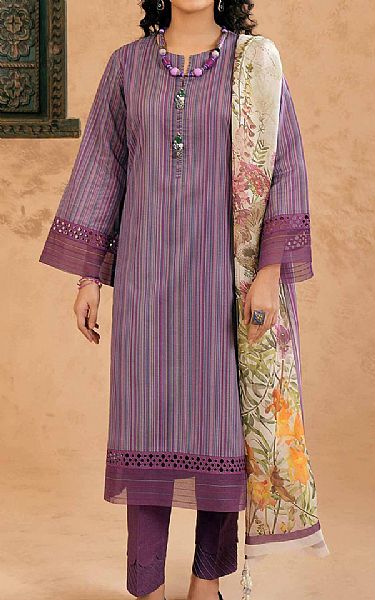 Nishat Dusky Purple Lawn Suit | Pakistani Lawn Suits- Image 1