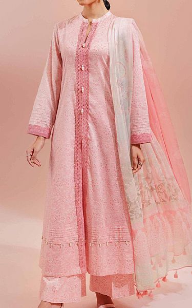 Nishat Light Pink Lawn Suit | Pakistani Lawn Suits- Image 1