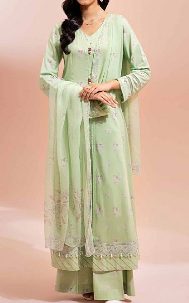 Nishat Light Green Lawn Suit | Pakistani Lawn Suits- Image 1