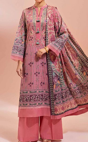 Nishat Muted Pink Lawn Suit | Pakistani Lawn Suits- Image 1