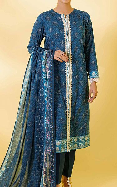 Nishat Blue Lawn Suit | Pakistani Lawn Suits- Image 1