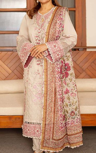 Nishat Beige Lawn Suit | Pakistani Lawn Dress in USA- Image 1