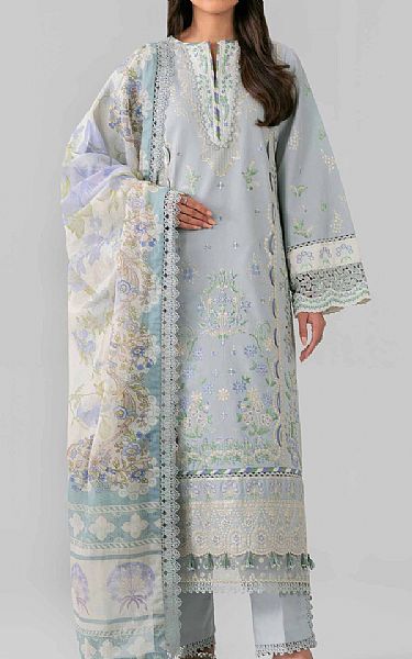 Nishat Ash Grey Lawn Suit | Pakistani Lawn Dress in USA- Image 1