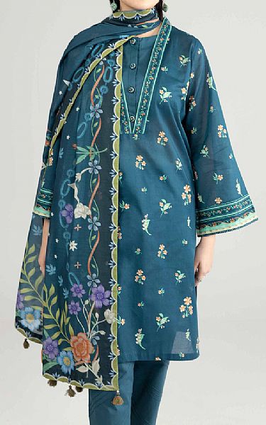 Nishat Teal Lawn Suit (2 pcs) | Pakistani Lawn Dress in USA- Image 2