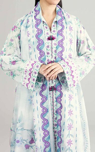 Nishat White Lawn Suit (2 pcs) | Pakistani Lawn Dress in USA- Image 2