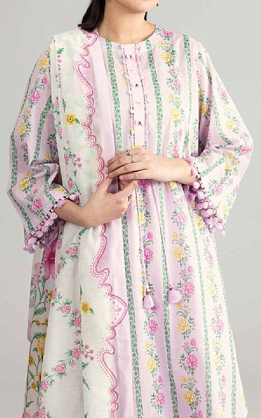 Nishat Off White/Pale Pink Lawn Suit (2 pcs) | Pakistani Lawn Dress in USA- Image 2
