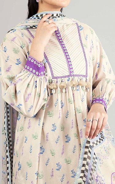 Nishat Ivory Lawn Suit (2 pcs) | Pakistani Lawn Dress in USA- Image 2
