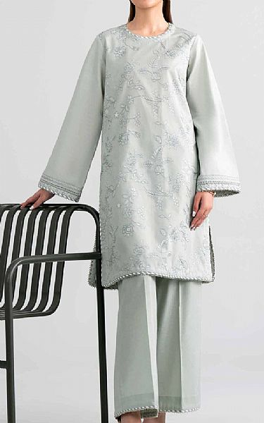 Nishat Light Grey Lawn Suit (2 pcs) | Pakistani Lawn Dress in USA- Image 1