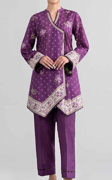 Nishat Plum Lawn Suit (2 pcs) | Pakistani Lawn Dress in USA- Image 1