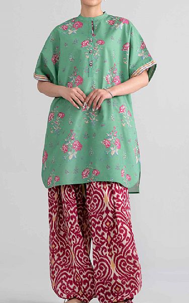Nishat Sea Green Lawn Suit (2 pcs) | Pakistani Lawn Dress in USA- Image 1