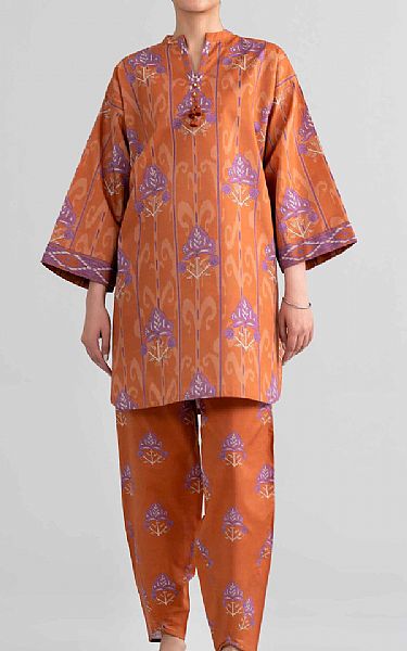 Nishat Rust Lawn Suit (2 pcs) | Pakistani Lawn Dress in USA- Image 1