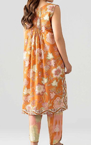 Nishat Dull Orange Lawn Suit (2 pcs) | Pakistani Lawn Dress in USA- Image 2