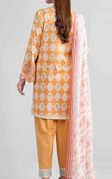 Nishat Pale Orange Lawn Suit | Pakistani Lawn Dress in USA- Image 2