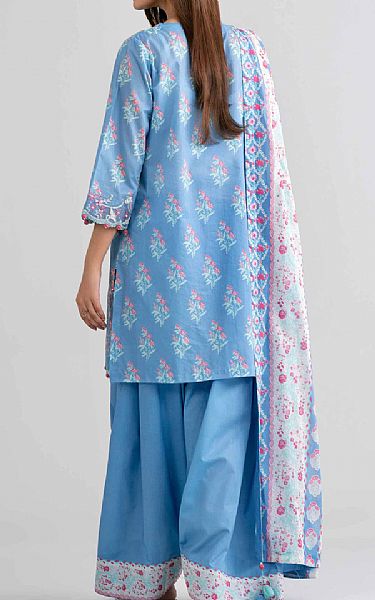 Nishat Baby Blue Lawn Suit | Pakistani Lawn Dress in USA- Image 2