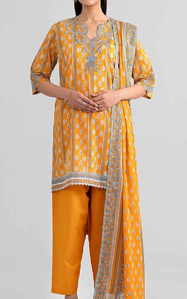 Nishat Orange Lawn Suit | Pakistani Lawn Dress in USA- Image 1