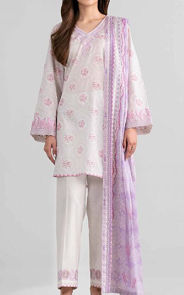Nishat Off White Lawn Suit | Pakistani Lawn Dress in USA- Image 1