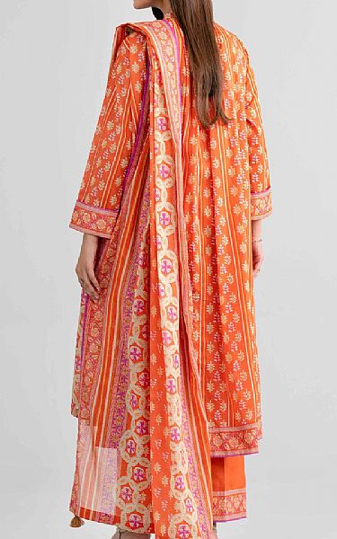Nishat Shocking Orange Lawn Suit | Pakistani Lawn Dress in USA- Image 2