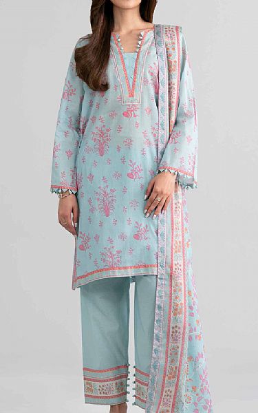 Nishat Sky Blue Lawn Suit | Pakistani Lawn Dress in USA- Image 1