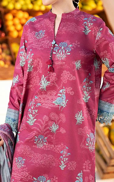 Nishat Light Burgundy Lawn Suit | Pakistani Lawn Dress in USA- Image 2