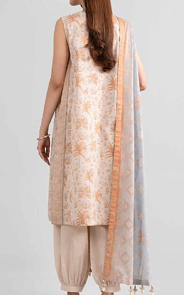 Nishat Beige Lawn Suit | Pakistani Lawn Dress in USA- Image 2