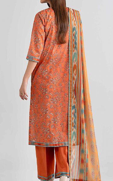 Nishat Sunrise Orange Lawn Suit | Pakistani Lawn Dress in USA- Image 2