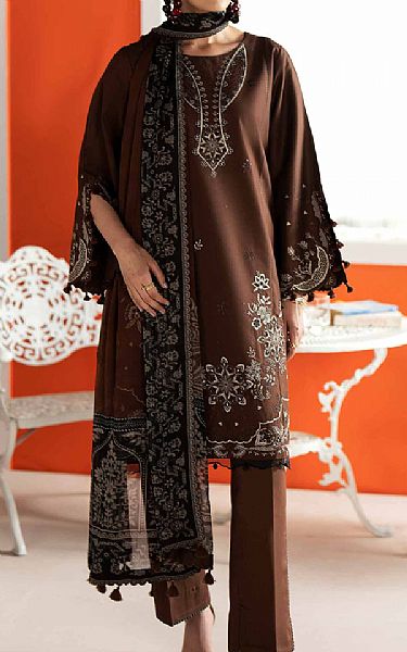 Nishat Brown Lawn Suit | Pakistani Lawn Dress in USA- Image 1