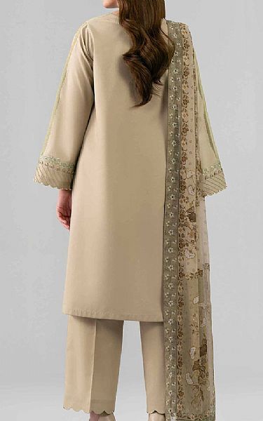 Nishat Beige Lawn Suit | Pakistani Lawn Dress in USA- Image 2