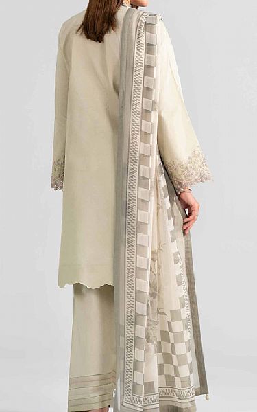 Nishat Beige Lawn Suit | Pakistani Lawn Dress in USA- Image 2
