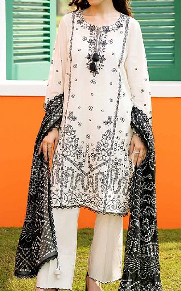 Nishat Off White Lawn Suit | Pakistani Lawn Dress in USA- Image 1