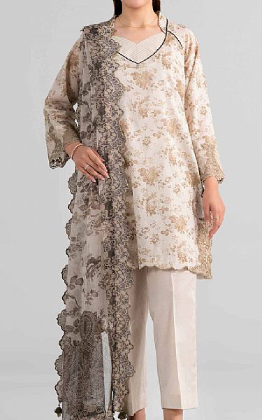 Nishat Ivory Lawn Suit | Pakistani Lawn Dress in USA- Image 1