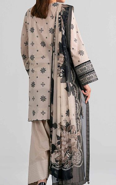 Nishat Beige Lawn Suit | Pakistani Lawn Dress in USA- Image 2