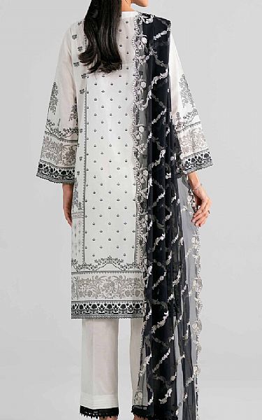 Nishat Off White/Black Lawn Suit | Pakistani Lawn Dress in USA- Image 2