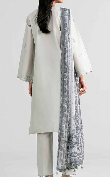 Nishat Light Grey Lawn Suit | Pakistani Lawn Dress in USA- Image 2