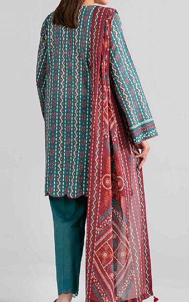 Nishat Teal Lawn Suit | Pakistani Lawn Dress in USA- Image 2