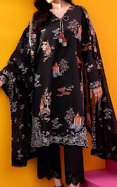 Nishat Black Lawn Suit | Pakistani Lawn Dress in USA- Image 1