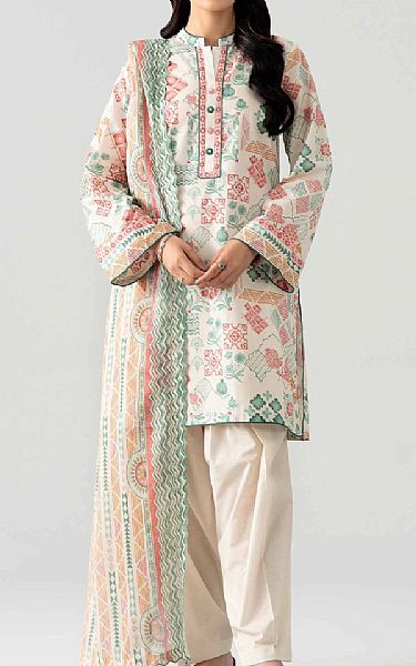 Nishat Off White Lawn Suit | Pakistani Lawn Dress in USA- Image 1