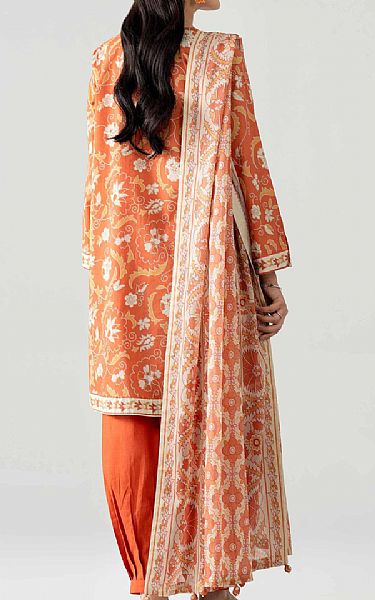 Nishat Sunrise Orange Lawn Suit | Pakistani Lawn Dress in USA- Image 2