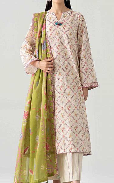 Nishat Off White Lawn Suit | Pakistani Lawn Dress in USA- Image 1