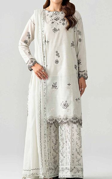 Nishat Off White Lawn Suit | Pakistani Lawn Dress in USA- Image 1