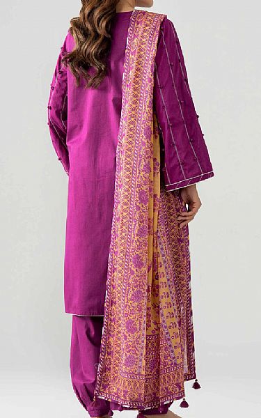 Nishat Fuchsia Dobby Suit | Pakistani Lawn Dress in USA- Image 2
