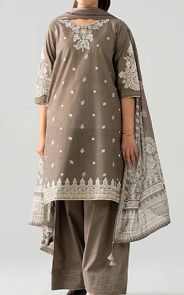 Nishat Beige Dobby Suit | Pakistani Lawn Dress in USA- Image 1