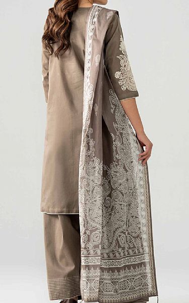 Nishat Beige Dobby Suit | Pakistani Lawn Dress in USA- Image 2