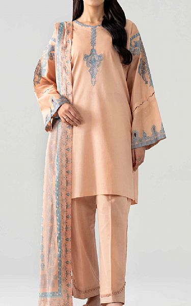 Nishat Peach Dobby Suit | Pakistani Lawn Dress in USA- Image 1