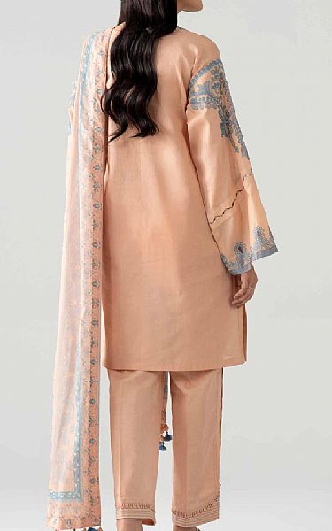 Nishat Peach Dobby Suit | Pakistani Lawn Dress in USA- Image 2