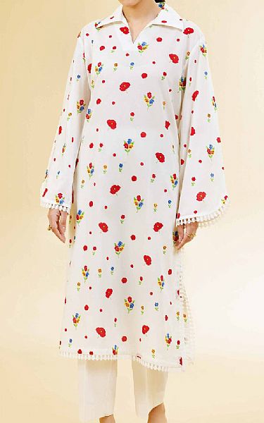 Nishat Off White Lawn Suit (2 pcs) | Pakistani Lawn Dress in USA- Image 1