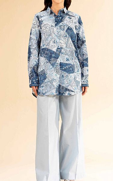 Nishat Blue/Grey Lawn Suit (2 pcs) | Pakistani Lawn Dress in USA- Image 1
