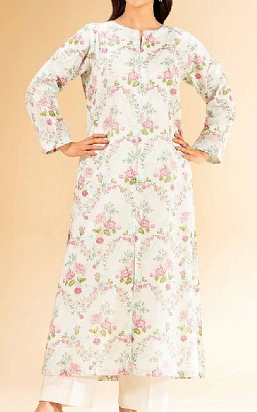 Nishat Off White Lawn Suit (2 pcs) | Pakistani Lawn Dress in USA- Image 1
